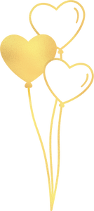 Static Gold Heart-Shaped Balloons 